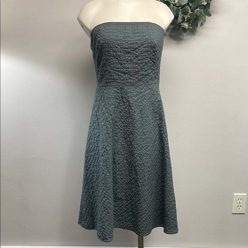 J. Crew Strapless Textured Gray Cocktail Party Dress 6